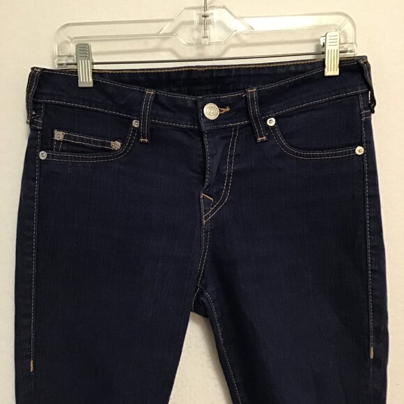 True Religion Halle Super Skinny Dark Wash Jeans Size 28 - Picture 2 of 13